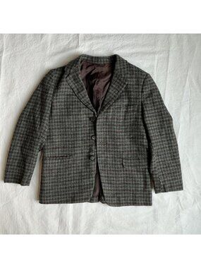 Vintage 1950s 1960s Marshall Field & Company Boys Wool Tweed Blazer Jacket Plaid